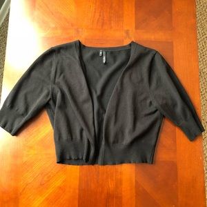 Short Crop Black Cardigan Size Large NWT